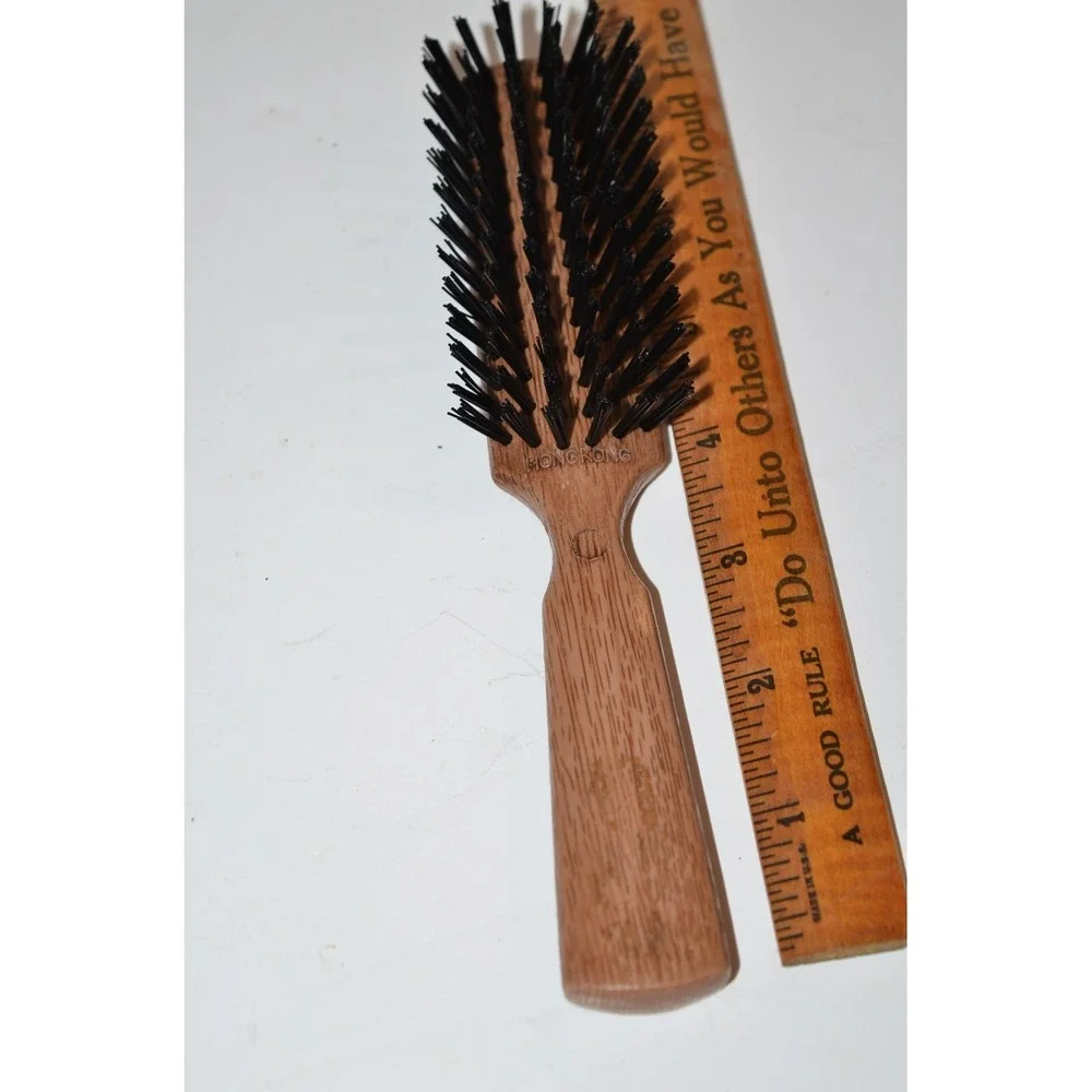 Vtg Goody Hair Brush Faux Wood Hair Nylon Bristle Brush Hong Kong